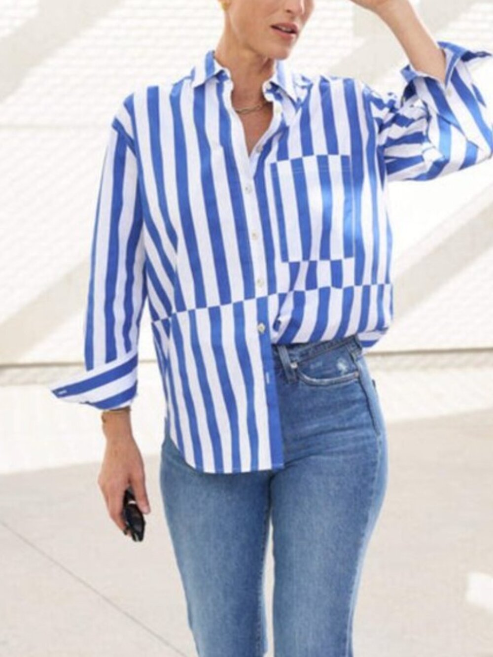 AYR The Deep End shirt Marais Blue Regatta Stripe